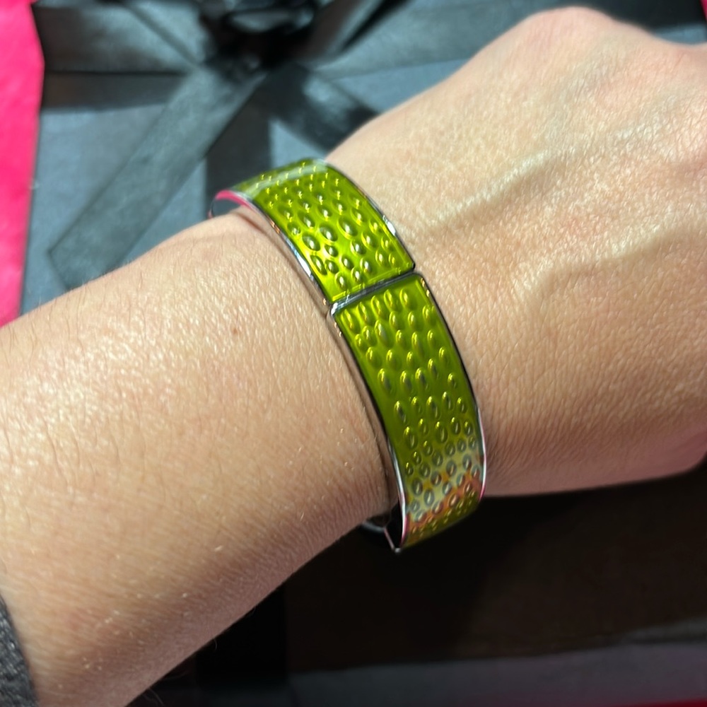Lia Sophia Lime Green Silver Stretch Bracelet NWT